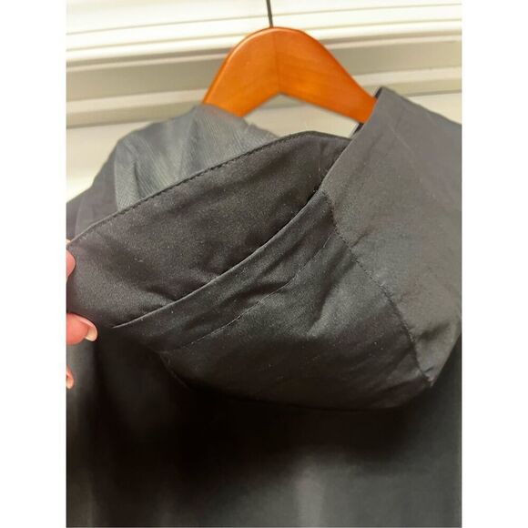 MK Michael Kors Black Bill Hooded Logo Sleeve Rain Jacket sz XL EUC Not Michael - Picture 6 of 10